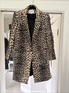 Emerson Fry Beige and Black Spotted Long Blazer